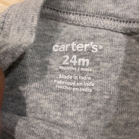 Carter’s Onsie T-Shirt in Gray and Matching Army Style Sweatpants in Green 24M - Picture 4 of 8